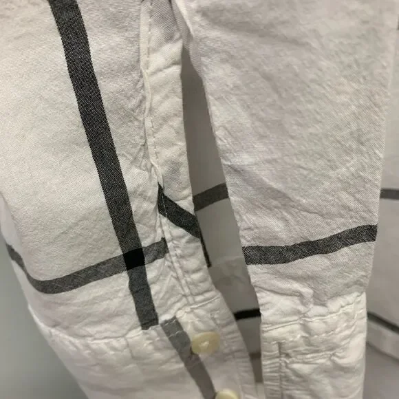 Abercrombie & Fitch blouse white grey checks small - Picture 8 of 8